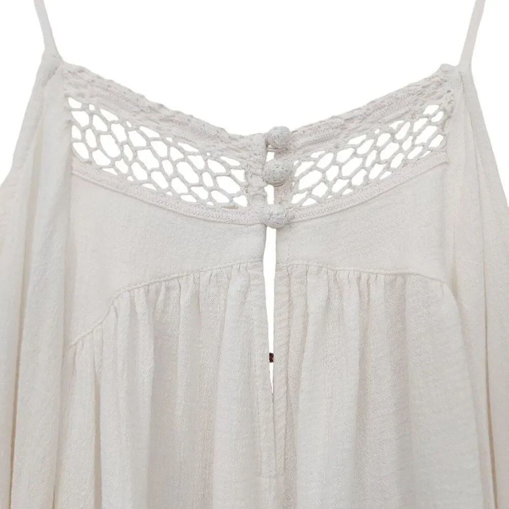 Free People Endless Mancora Maxi Dress Womens Small Ivory Boho Cottagecore